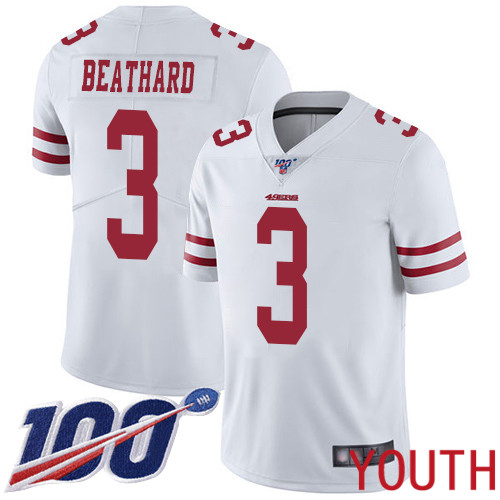 San Francisco 49ers Limited White Youth C. J. Beathard Road NFL Jersey #3 100th Season Vapor Untouchable->youth nfl jersey->Youth Jersey